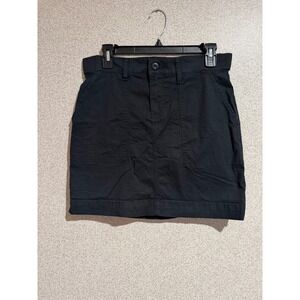 Lee Black Utility  Women 6 M Cotton Blend Mini Skirt Built-in Shorts 4 Pocket
